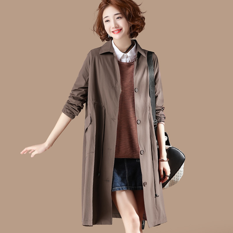 女士薄款风衣 中长款