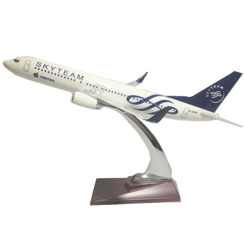 包邮30cm南航天合联盟波音737仿真飞机模型树脂客机模型引擎缕空