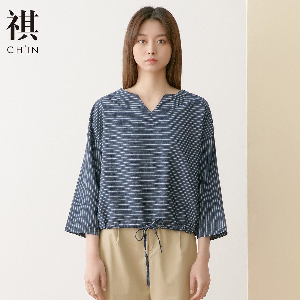 chin女上衣_chin祺衬衣女新款复古chic秋简约上衣衣服港味宽松衬衫潮