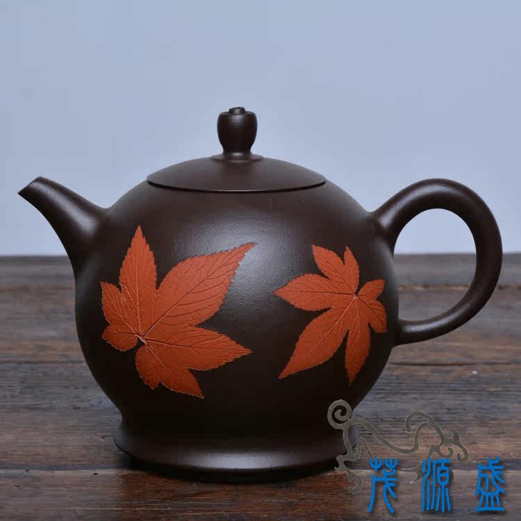 台湾名家曾心砚纯手工紫砂真枫叶功夫茶具紫砂手工壶