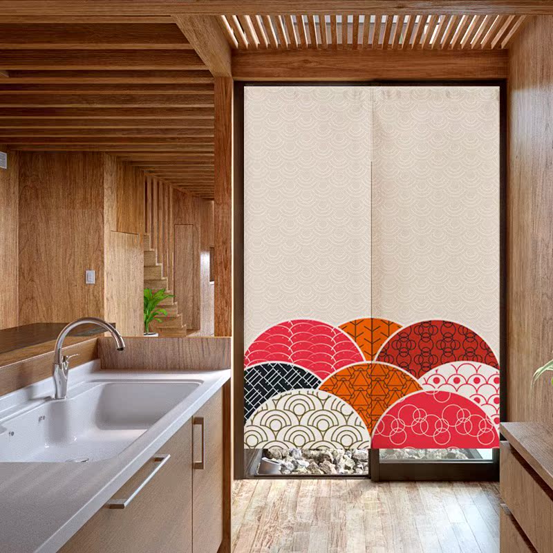 日式门帘半帘 亚麻