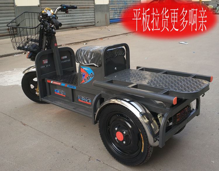 载重王电动电瓶车载货电动三轮大力神外卖快递拉货代步三轮货运车