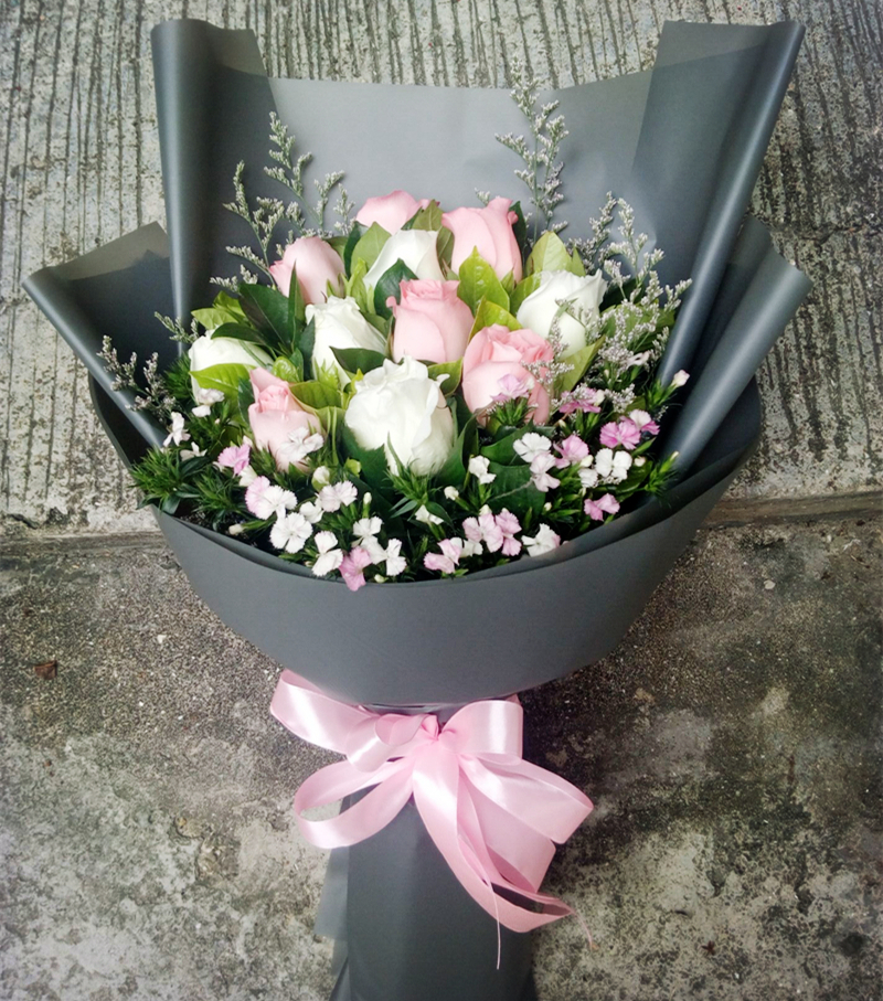 混搭玫瑰花束合肥鲜花速递同城郑州廊坊潍坊兰州送闺蜜生日鲜花