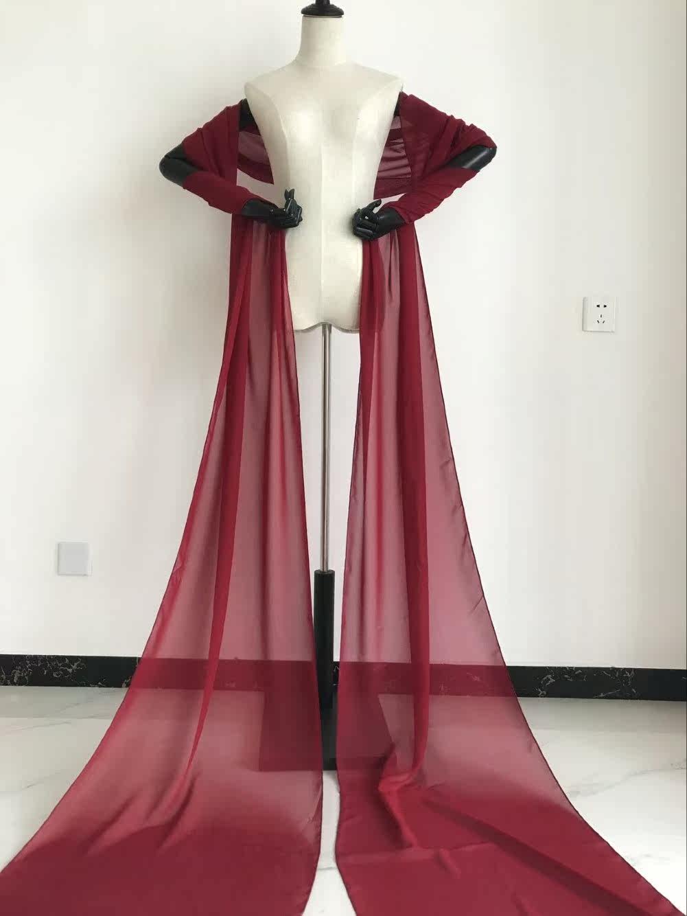 包邮 无接缝汉服雪纺披帛/cos古装披巾舞台表演仙女装长飘带   现价
