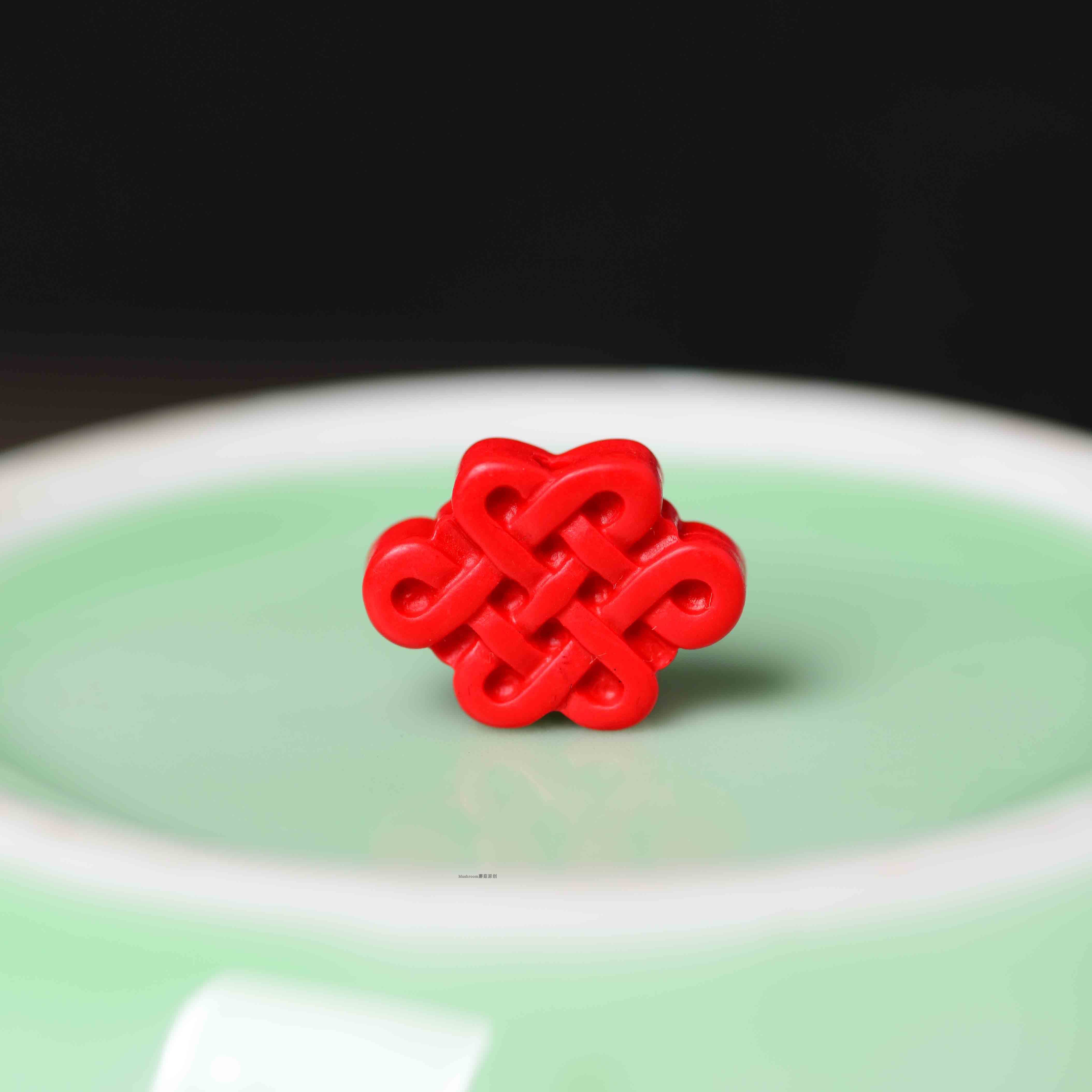 手链配件diy手工材料朱砂_天然台湾朱砂中国结吊坠隔珠diy手工编织