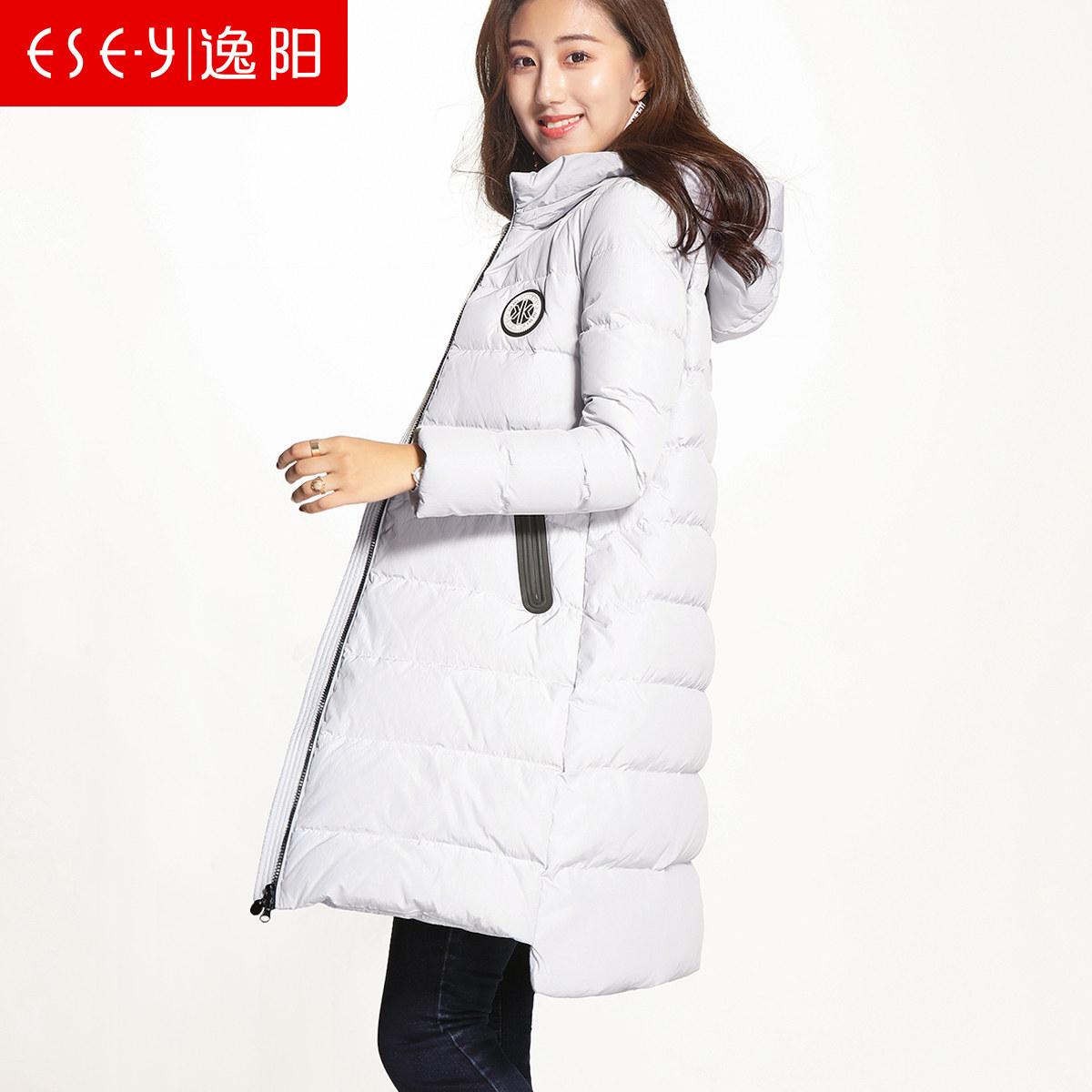 逸阳2017羽绒服女中长款立领修身韩国新款轻薄显瘦学生冬季0101