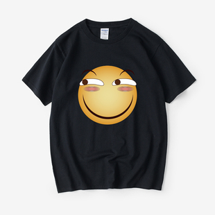 害怕无所畏惧斜眼笑恶搞短袖t恤表情包男女装动漫周边衣服 滑稽脸