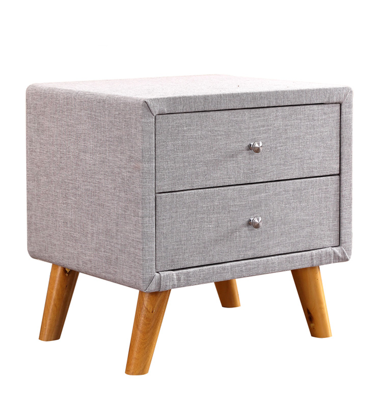 床头柜简约现代北欧式_北欧时尚百搭简约现代布艺床头柜高档储物柜