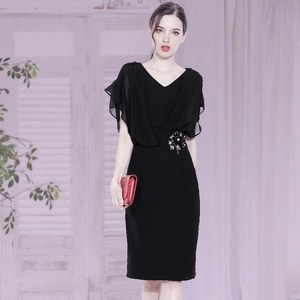 职业大码修身V领连衣裙2019夏季新款OL气质女神范包臀裙