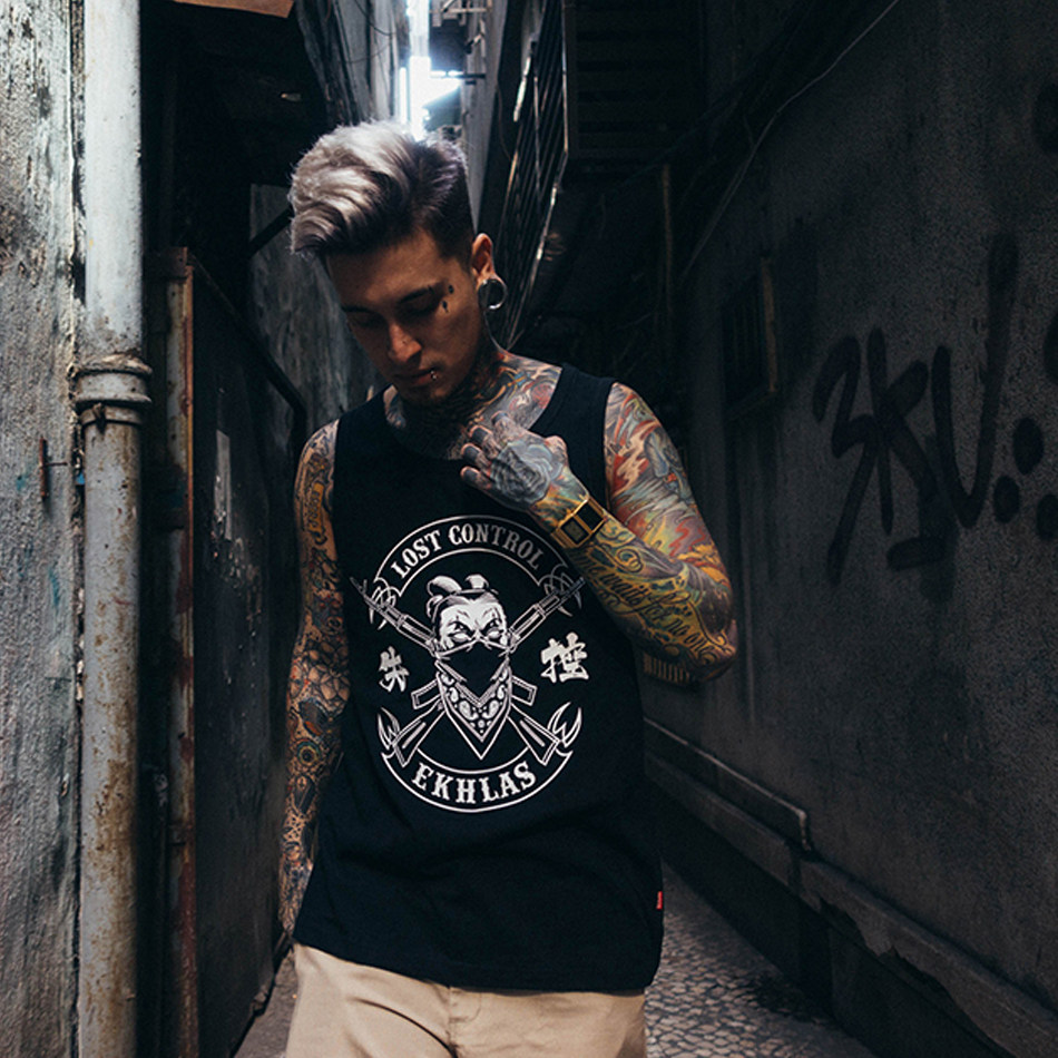 双头燕ekhlas 西海岸原创潮流个性美式失控东亚暴徒匪帮背心