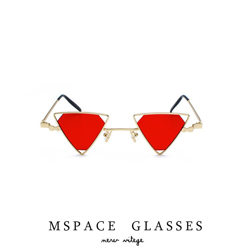 2018抖音vintage太阳镜朋克风三角形镂空眼镜