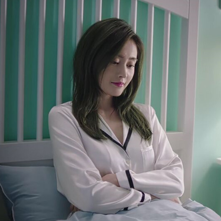 女睡衣_爱情进化论张天爱艾若曼同款睡衣女秋长袖薄款真丝两件套装