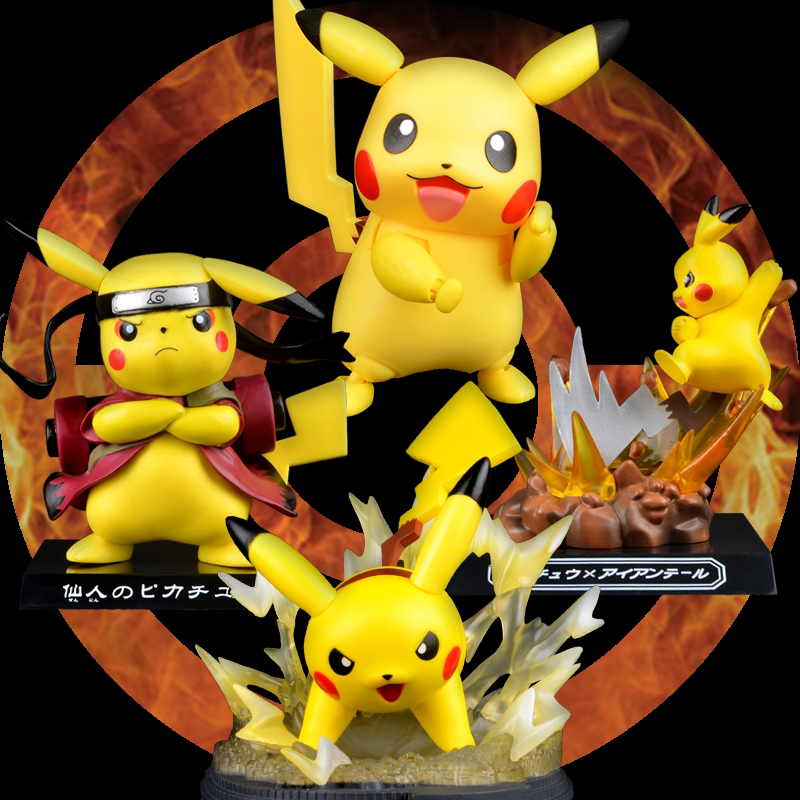 皮卡丘手办_神奇宝贝口袋妖怪仙人皮卡丘公仔小女孩车载摆件cos手办超