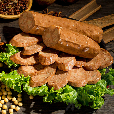 众素食品 素红肠200g 火腿仿荤斋菜腊肠即食大豆分离蛋白素肉