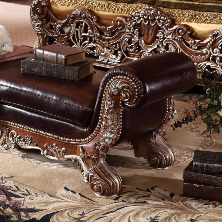 床前凳床尾榻床边长榻欧式卧室床榻高端奢华床脚凳真皮床尾沙发