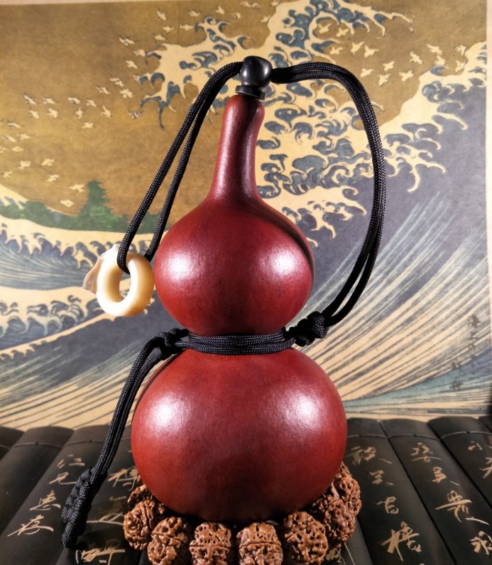 酒葫芦_酒葫芦装酒文玩葫芦摆件大漆防渗内胆牛角塞子电影道具装水装