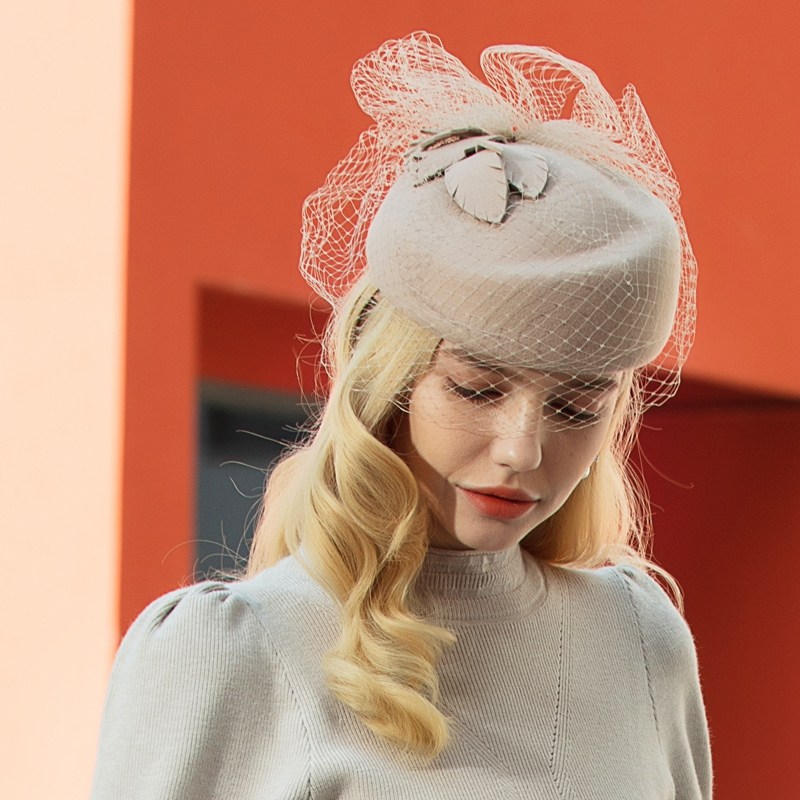 一折小礼帽女冬 优雅