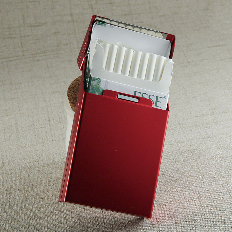 细烟烟盒 创意_包邮铝合金20支装女士加长细烟盒创意/磁铁粘合翻盖