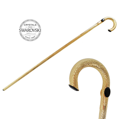 意大利pasotti权杖绅士手杖黑色宝石金色杖身手工文明棍拐杖演出_双氙