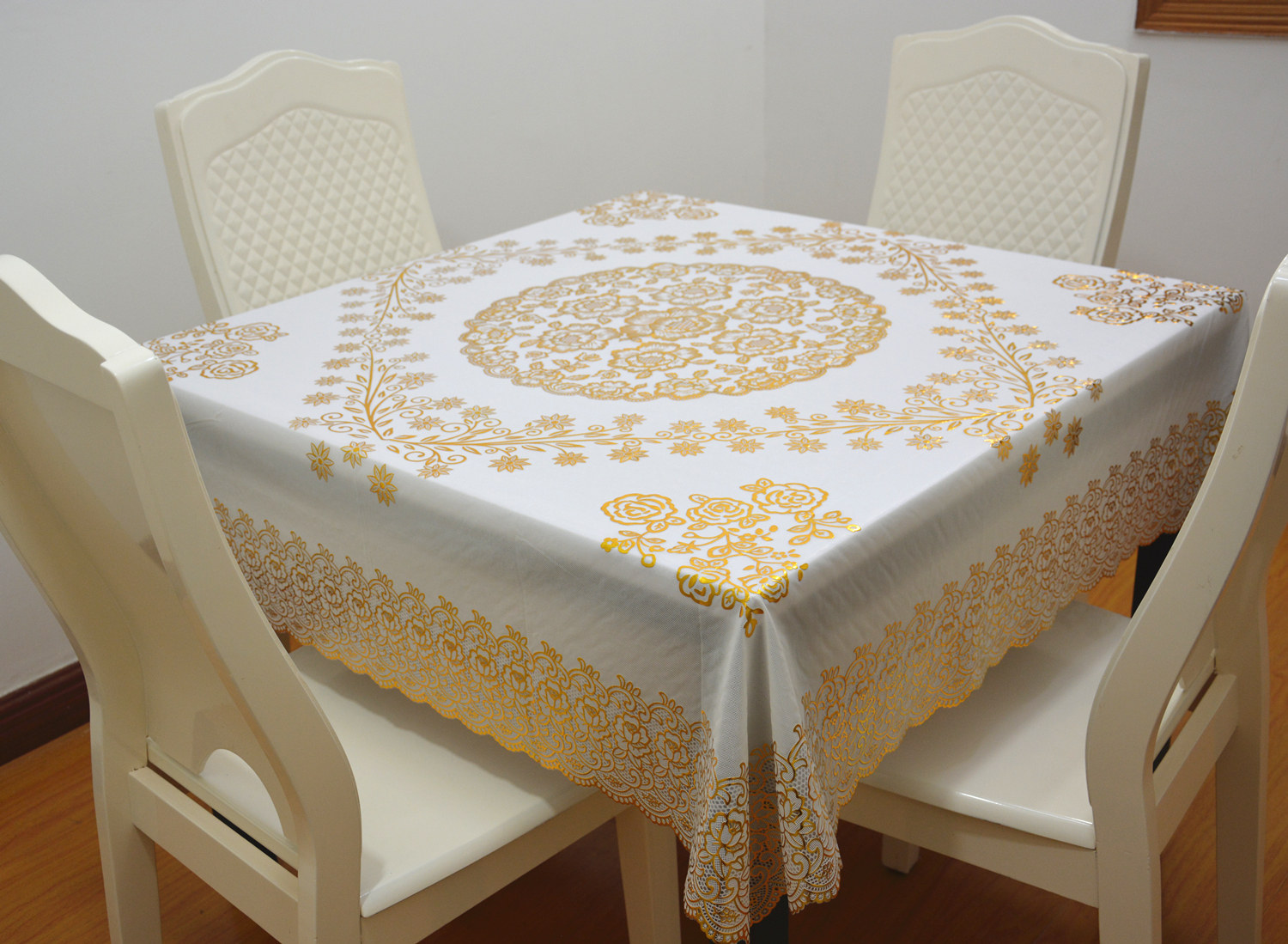 软玻璃桌布防水防烫_四方桌台布正方形麻将桌餐 桌布pvc烫金家用塑料