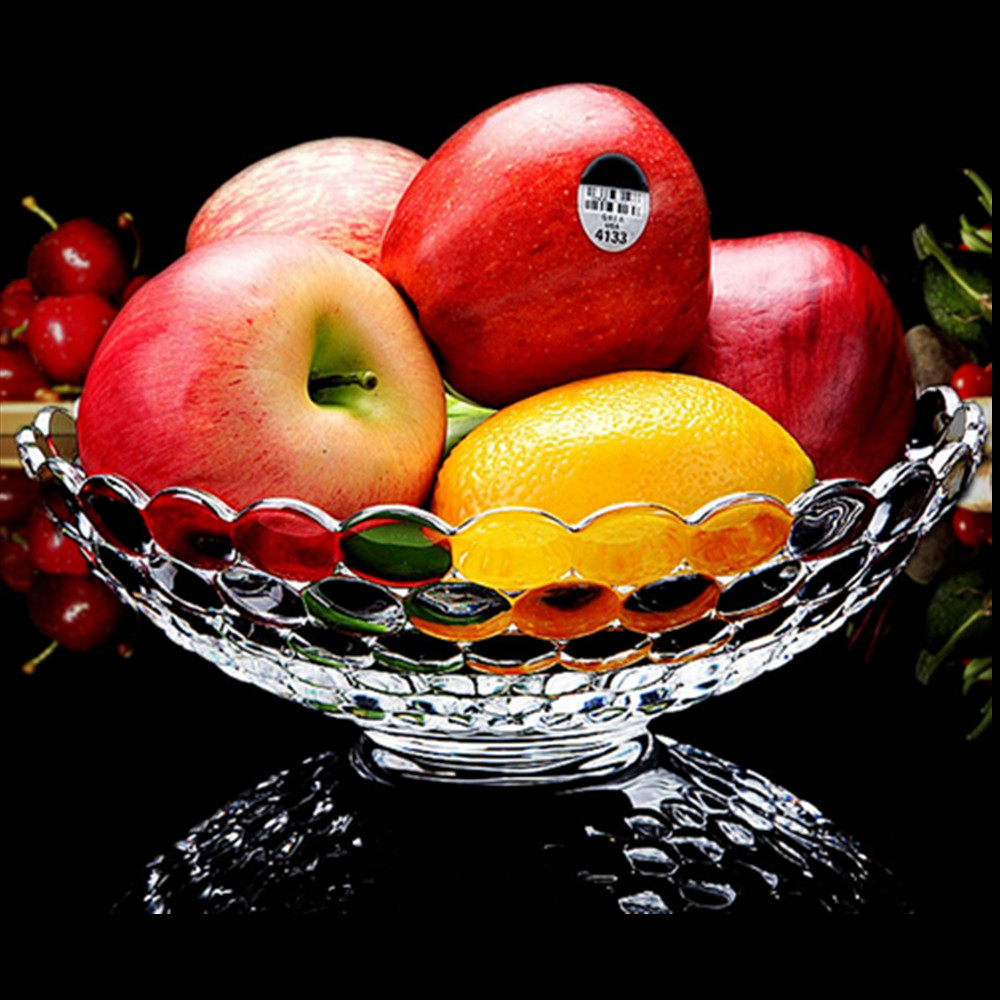 典雅大号水晶玻璃果盘 客厅创意现代欧式糖果盘 干果盆水果盘子优惠券