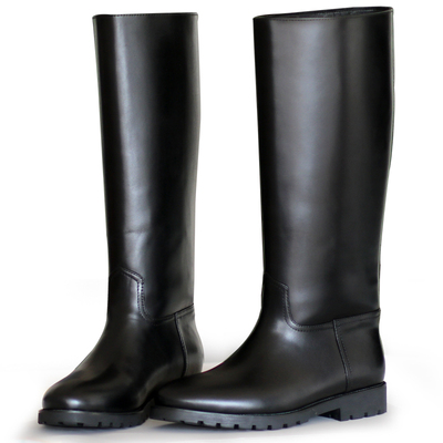 高筒靴 军靴马靴男士皮靴仪仗队阅兵靴真皮长筒棉靴 二战德国军靴