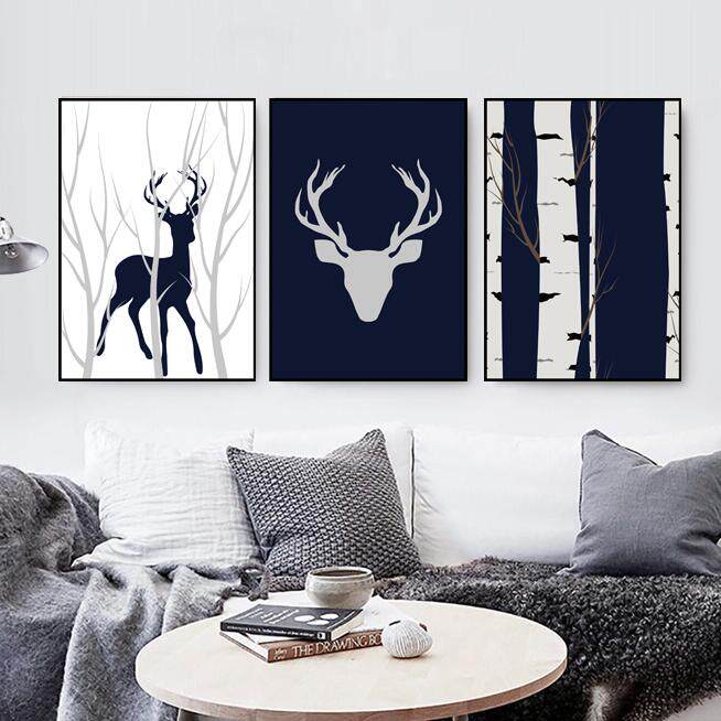 北欧风格沙发背景墙装饰画卧室床头挂画餐厅玄关壁画过道墙画月轨