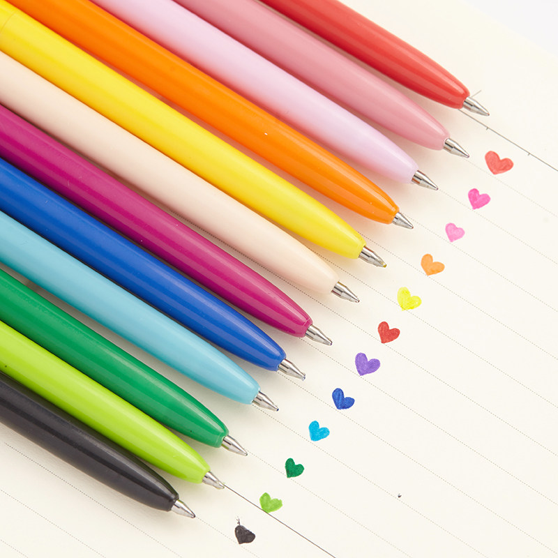 38mm 彩色中性笔 手帐笔 学生文具水笔批发
