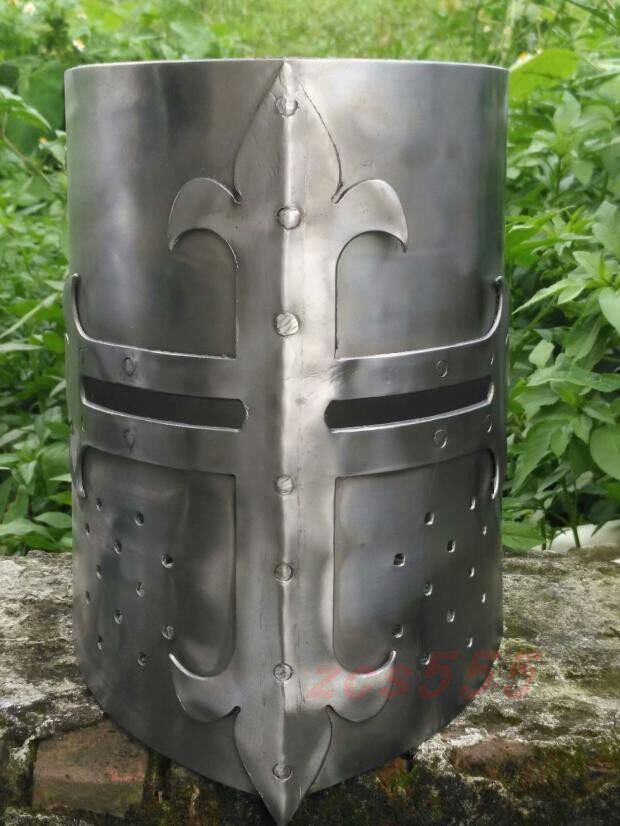 一折锁子甲_【鸢尾纹桶盔】十字军 骑士 锁子甲 盔甲 板甲 头盔 水