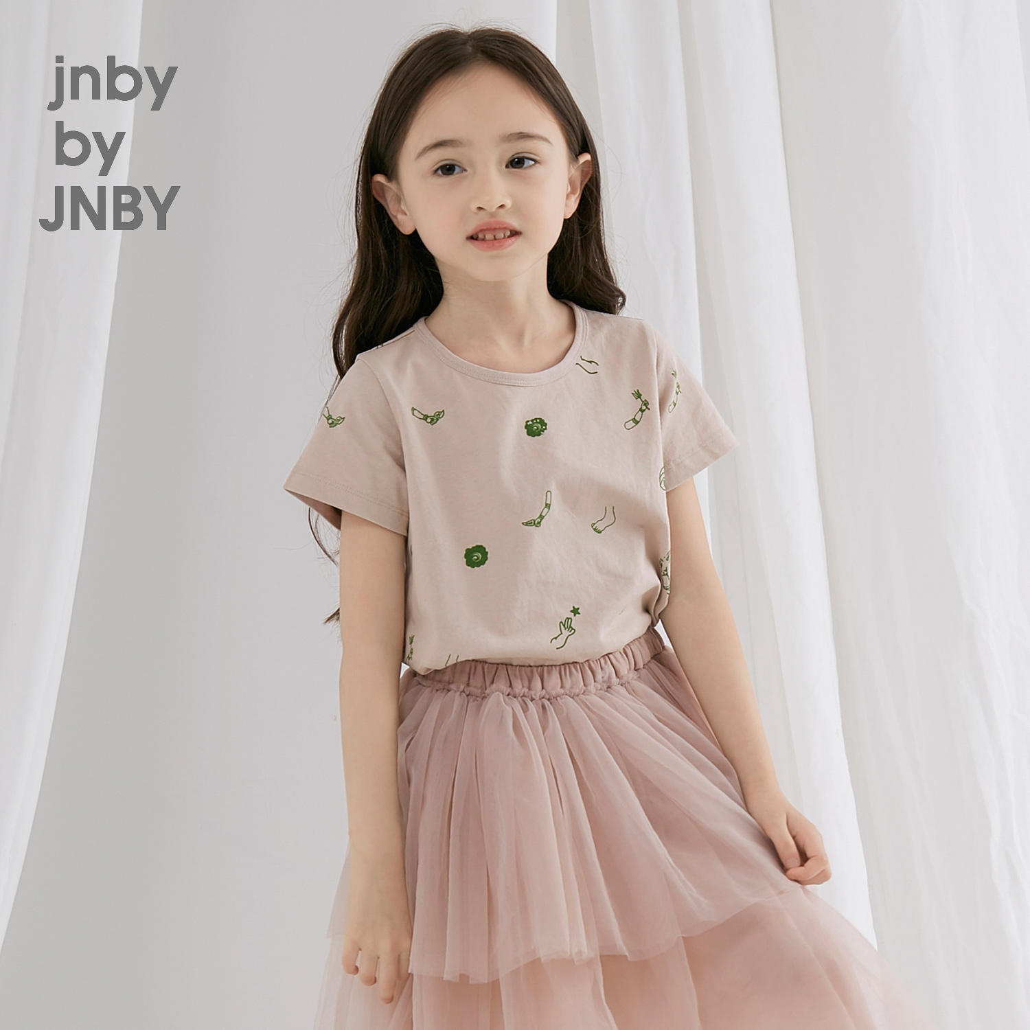 儿童短袖印花t恤_jnby by jnby江南布衣童装2019夏男女童短袖纯棉印花