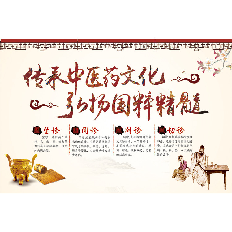 中医文化传承古代名医四季养生四诊望闻问切十八反十九畏海报挂图