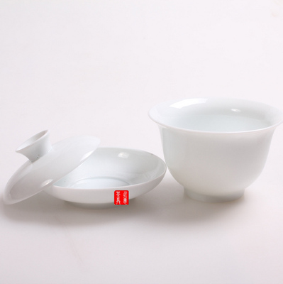 双1212陶瓷盖碗大号功夫茶具配件茶碗茶杯盖子水杯盖瓷杯盖高白