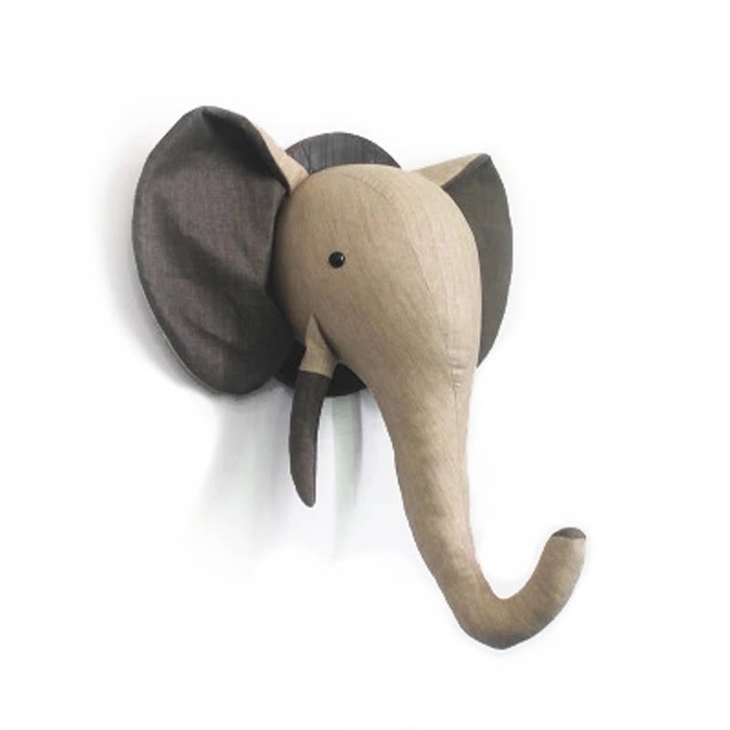 一折挂饰 墙_北欧个性儿童房服装店橱窗样板房立体大象动物头墙饰纯