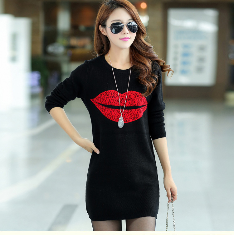 女式加绒中长款打底衫秋冬季大码女装加厚修身