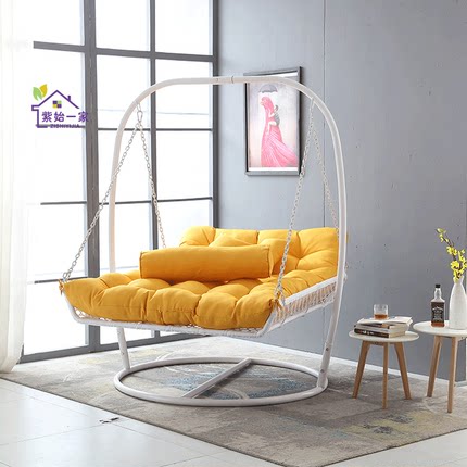 【实木秋千】实木北美白蜡小鹿靠背家用室内秋千包邮 创木工房_7折