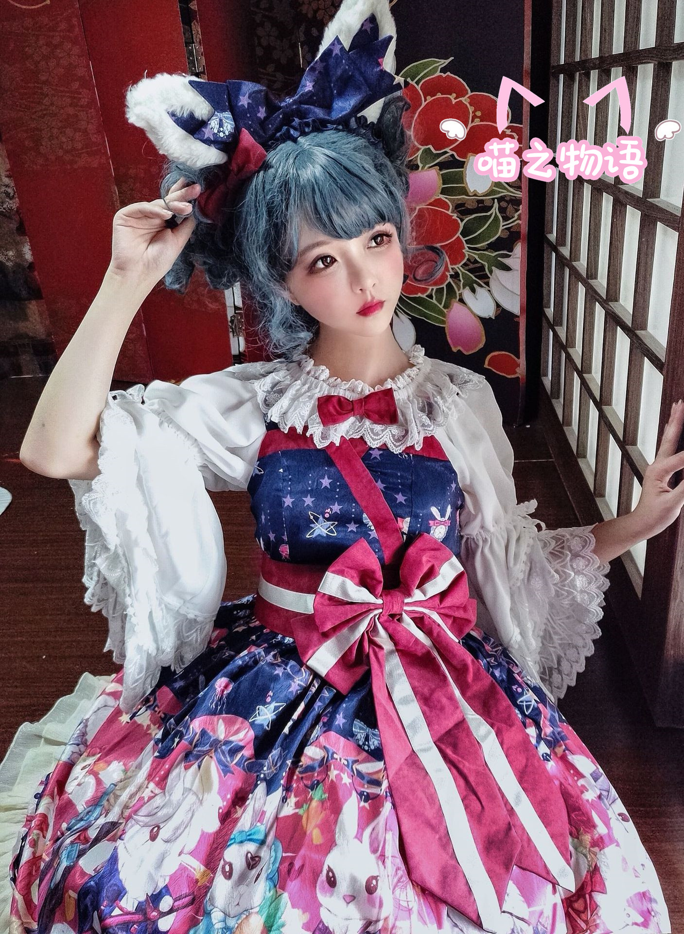 【喵】原创正品昭和兔兔jsk少女可爱lolita连衣裙口水兜甜系lo娘