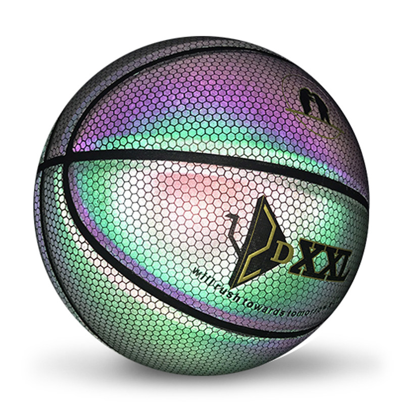 正品熊斯dxxl彩色花式篮球七号彩虹全息反光皮7