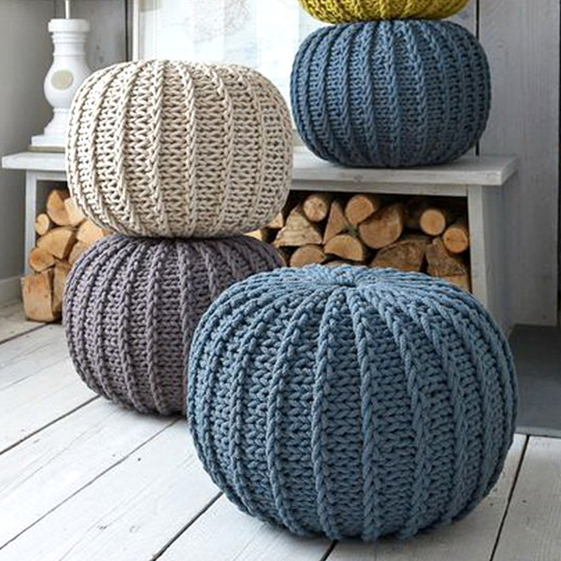 单人沙发 北欧 椅子_北欧懒人沙发简约豆袋手工编织毛线榻榻米椅子