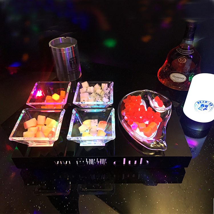 创意 时尚_酒吧ktv发光小吃盘 创意时尚零食小吃碟 led充电ktv发光