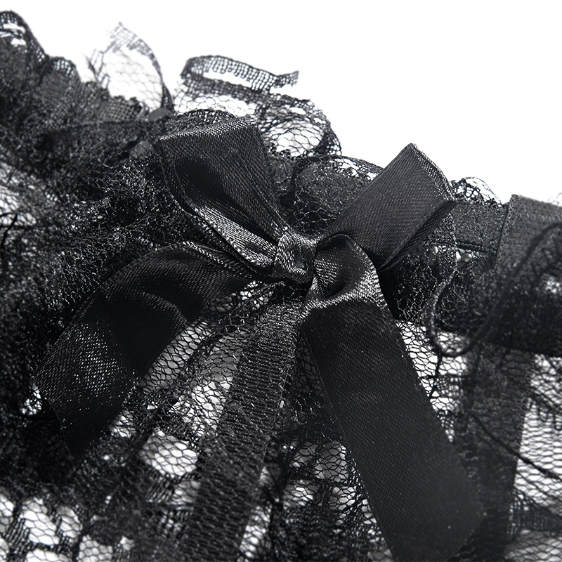 迷瞳 性感蕾丝吊带袜 吊带丝袜 渔网袜 黑色长筒
