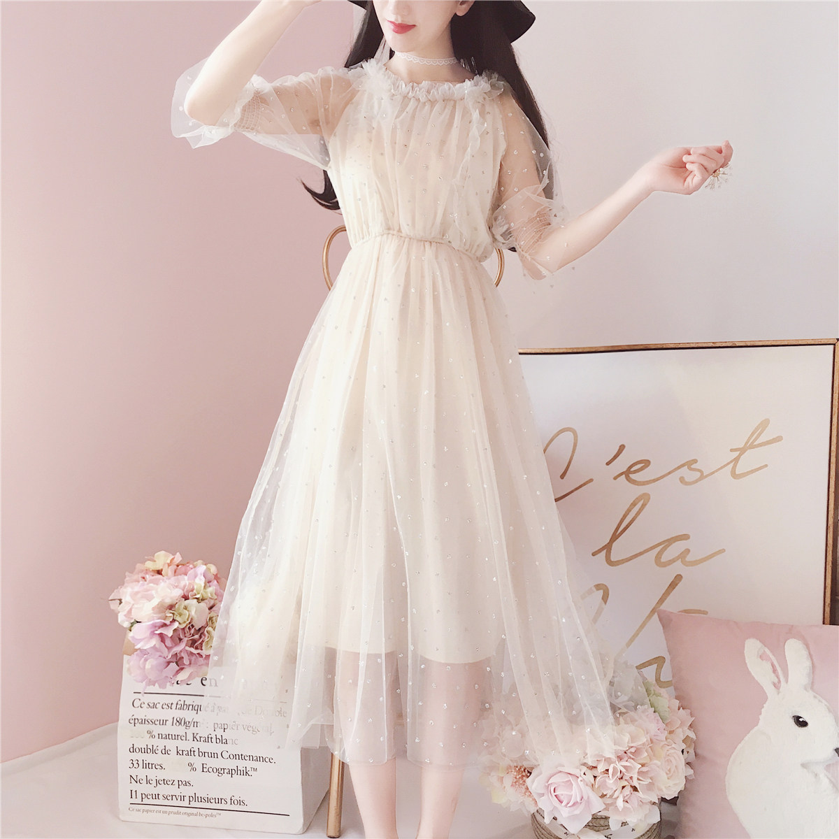 碎花连衣裙夏小清新仙气长裙2018新款00后高中森系仙女裙学生甜美