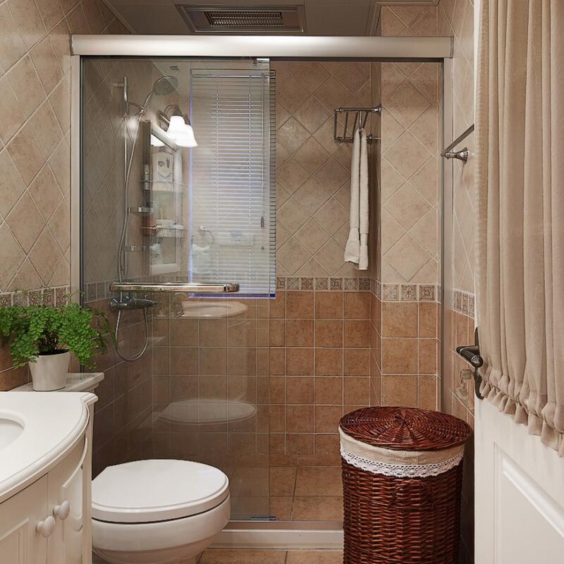 淋浴房隔断_成都定制一字型淋浴房隔断 航空铝合金简易浴房卫生间浴屏