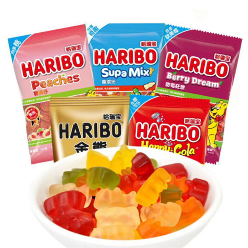 haribo哈瑞宝德国橡皮糖100g金熊儿童糖果小熊可乐糖进口果汁软糖