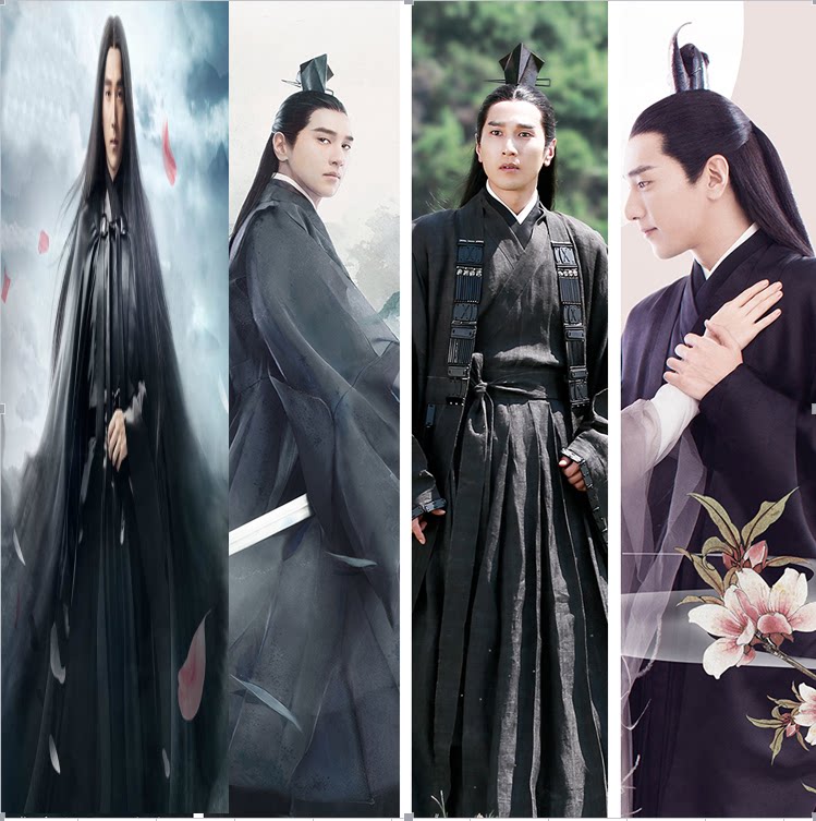 夜华同款古装_三生三世十里桃花夜华古装赵又廷影视同款服装黑色侠客