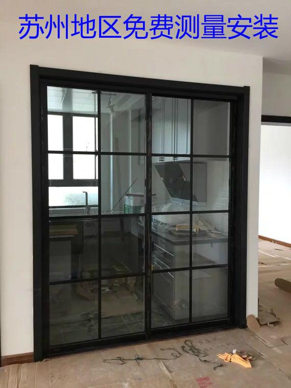 热销推拉门_苏州客厅阳台厨房移门推拉门拼格门隔断黑色尺寸定制优惠