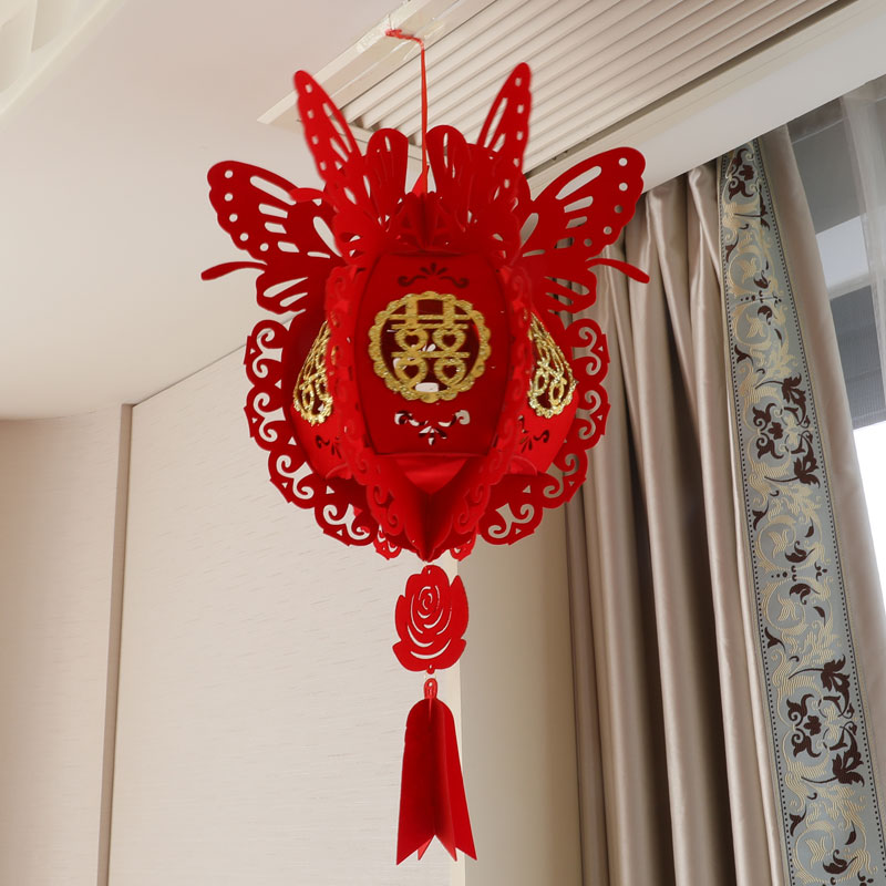 包邮 婚房布置用品装饰卧室客厅婚礼拉花结婚结婚红灯笼 喜庆用品