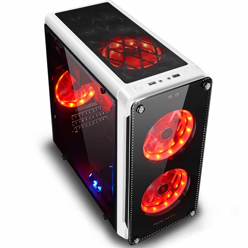 台式电脑主机箱 台式机个性全侧透明游戏迷你水冷小机箱优惠券