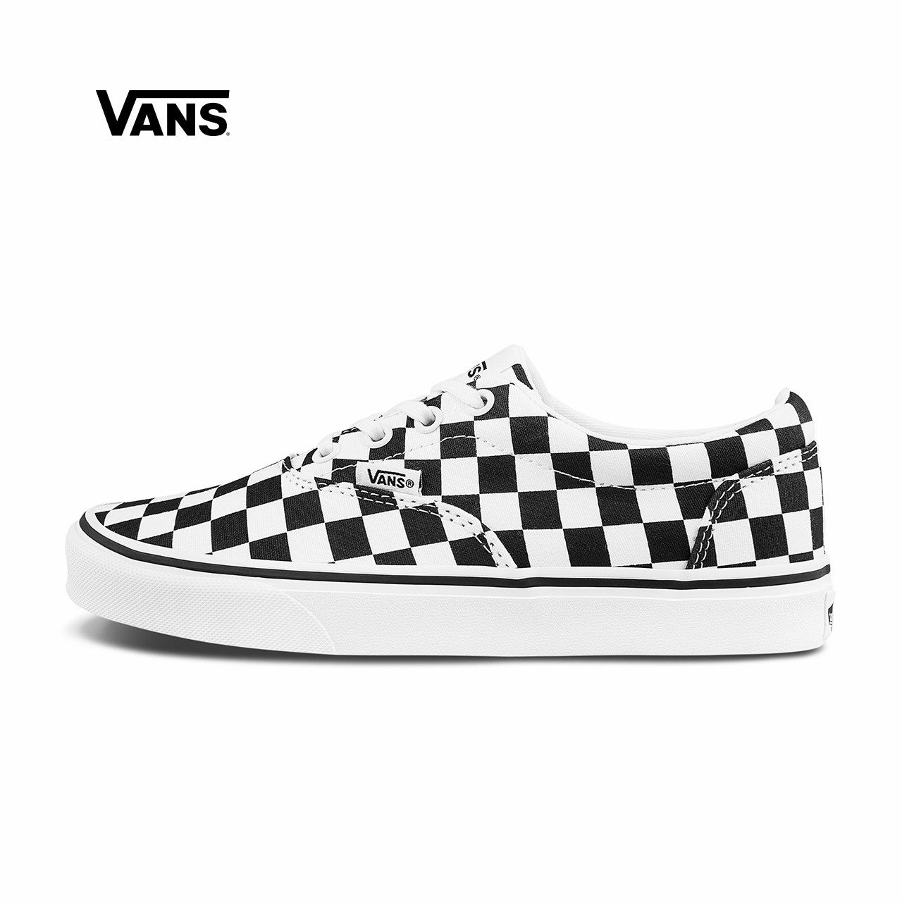 vans范斯官方 黑白棋盘格女鞋低帮潮帆布鞋