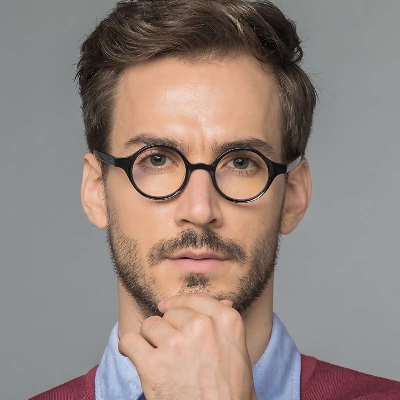 女款_手工眼镜 小圆框眼镜 男女款板材眼睛框 近视眼镜男圆形1060优惠