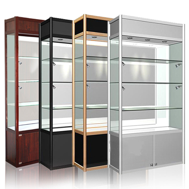玻璃柜台_璨日精品钛合金货架展示柜手办模型手机柜台陈列柜橱窗展示